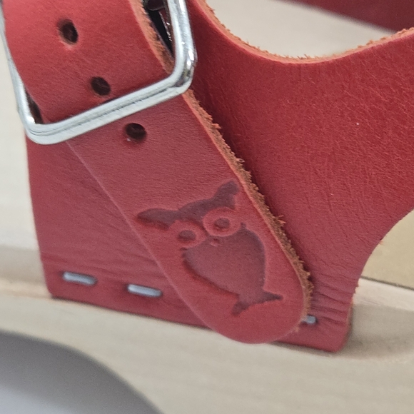 Sandgrens Milan‎ Red Clog Shoes Wooden Heels - Picture 7 of 14